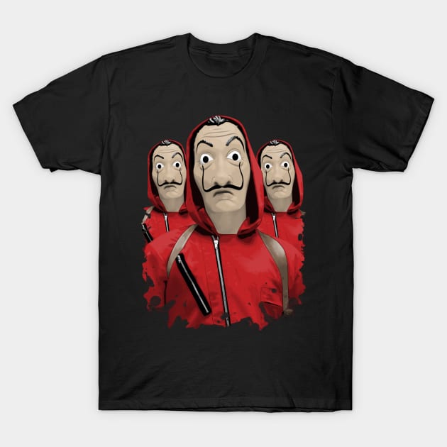 La Casa De Papel - 3 Dali's Mask T-Shirt by Poison90